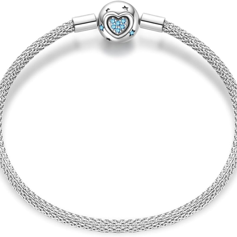 925 Sterling Silver Charms Bracelets for women Butterfly Heart Moon and Star 5A